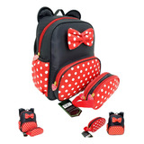 Kit Mochila Infantil De Costas Desenho De Minnie 