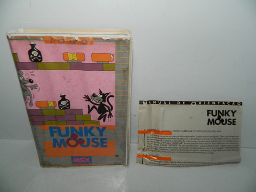 Caixa Vazia Com O Manual Do Funky Mouse Msx - S/ Cartucho 