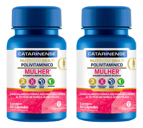 Combo 2x Multivitaminico 60 Caps - Os Melhores - Catarinense