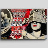 Cuadro Decorativo Canva Grafiti Mural Mujer Calle Rojo80*120