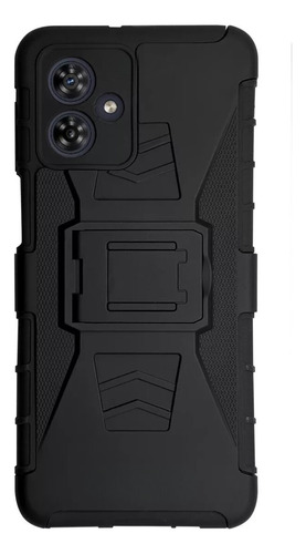 Funda Uso Rudo + Clip Para Motorola G54 5g Negro