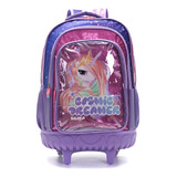 Mochila Con Carro Cosmic Dreamer Reforzado Skora Think Happy Color Lila Diseño De La Tela Brillitos