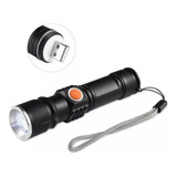 Linterna Tactica Mini Recargable Usb Bolsillo ¡ Potente Led!