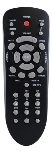 Control Compatible Con Dish Negro Modelo Dish