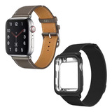 Kit Correas Para Apple Watch Estilo Ejecutivo: Acero Y Piel