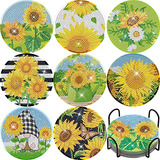 Posavasos De Girasol Pintura De Diamantes Diy Posavasos...