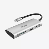 Wiwu Alpha 731hp Hub 7 En 1 Usb-c A Usb 3.0 Hdmi Sd Gray _ap