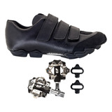 Combo Zapatilla Ciclismo Mtb Xtrail Chita + Pedales Lit 