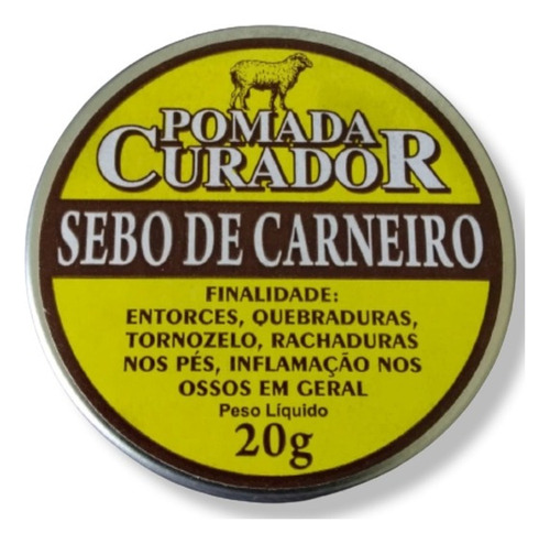 Kit 2 Pomada Curador Sebo De Carneiro Puro Lata 20g