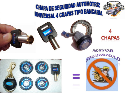 Chapas(4) De Seguridad Universal Llave Tipo Bancaria Pv382