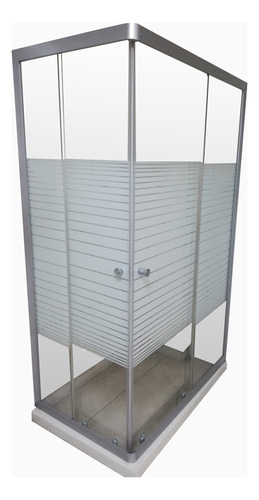 Shower Door Al Piso Vidrio Templado Con Receptaculo 110x70cm