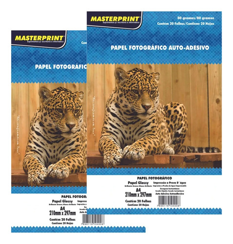 Papel Foto Adesivo A4 Glossy 80g 100 Folhas Masterprint