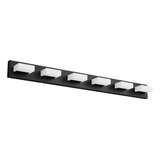 Lámpara De Tocador Negra Moderna Para Baño, 6 Luces Led Para