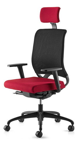 Silla Oficina Italiana Ecochair By Moving Rojo