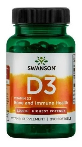 Vitamina D3 Ultra 5000ui 250 Softgel Swanson Envio Gratis!