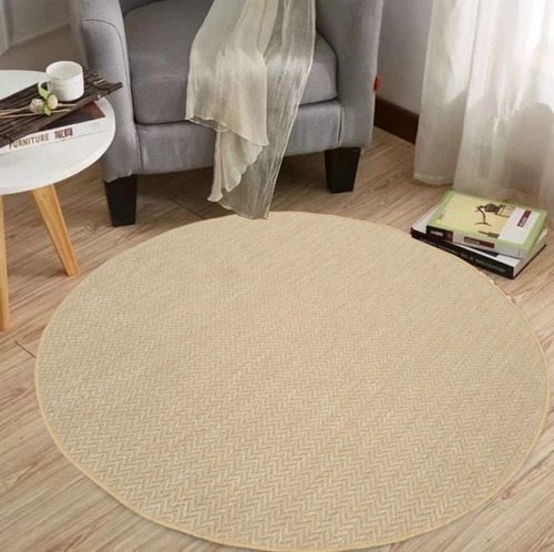 Tapete Sala Redondo 150x150 Sisal Fácil Limpar Sem Pelos