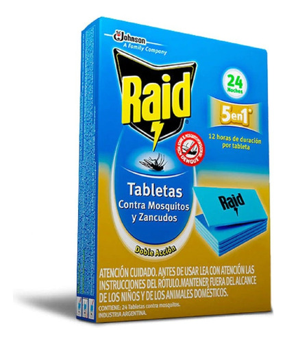 Raid Contra Mosquitos Y Zancudos 24 Noches Tabletas