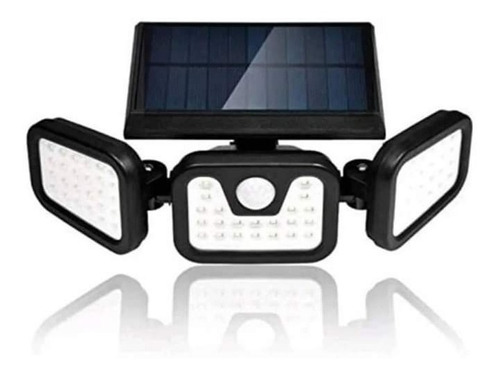 Foco Led Solar 3 Cabezas Giratoria Sensor De Movimiento