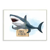 Stupell Industries Nautical Shark Free Kisses Sign Kid's Ani