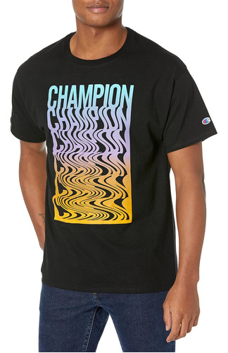 Camiseta Clásica Champion Para Hombre, Camiseta Multi Script