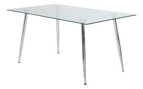 Mesa Living Comedor Vidrio Templado Biselado 120x70 Chrome