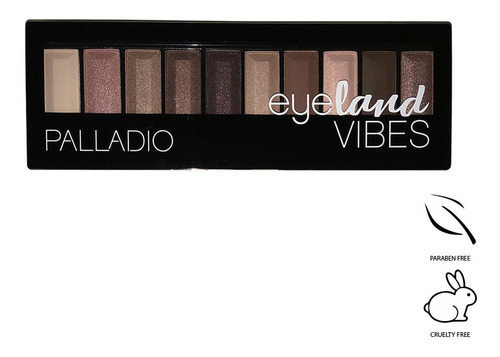 Paleta De Sombras Eyeland Vibes X10gr Palladio Color De La Sombra Horizon