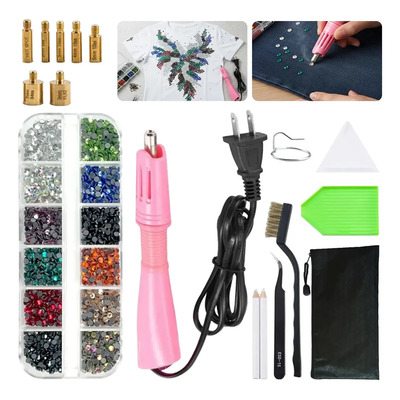 CHRONIXEL Kit Aplicador Hotfix Pedreria decorativas Para Uñas Bisuteria Ropa+2160 Cristal | Envío gratis