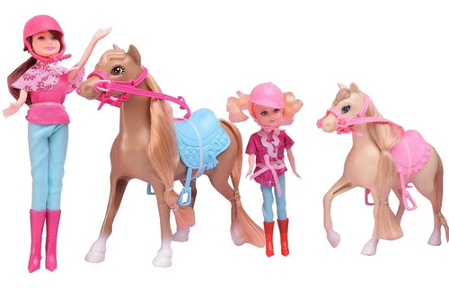 Muñeca Articulada Con Caballo Hija Y Pony  - Jinetas