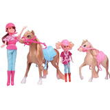 Muñeca Articulada Con Caballo Hija Y Pony  - Jinetas