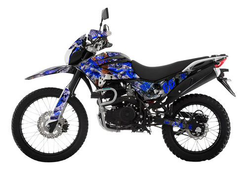Kit De Stickers Moto Dm250 Blue Mafia Empire + Kit Regalo