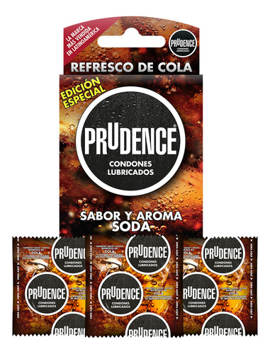 3 Condones Prudence Con Sabor Y Aroma Refresco De Cola