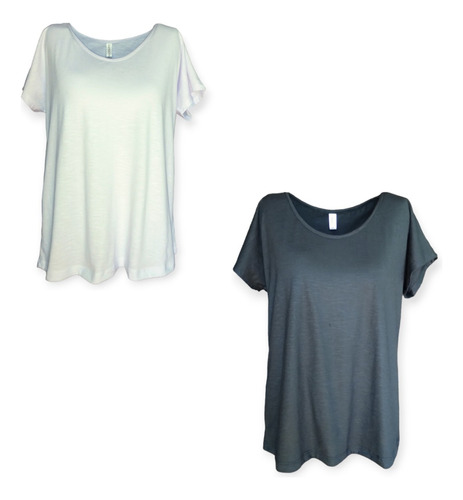 Pack X 2 Remeras Amplias Oversize Talles Grandes Lisas