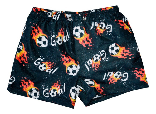 Short De Malla Goal Futbol Fuego Nene Adolescente Verano