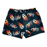 Short De Malla Goal Futbol Fuego Nene Adolescente Verano