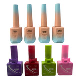 Kit 8 Esmaltes Em Gel Unhas Acrigel Polish Uv Led Refletivo