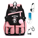 Mochila Escolar Kuromi Melody De Gran Capacidad Color 2024 Pink 3