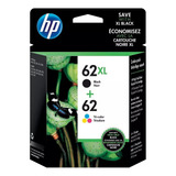 Combo 2 Pack Tinta Hp 62xl Negro 62 Color N9h67fn 5540 5541 