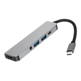 Hub Tipo C 2  Hdmi Con Mini Plug 3,5 Y Usb  4k Adaptador