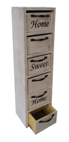 Cajonera Angosta 23 Cm Home Blanca X 6 Cajones