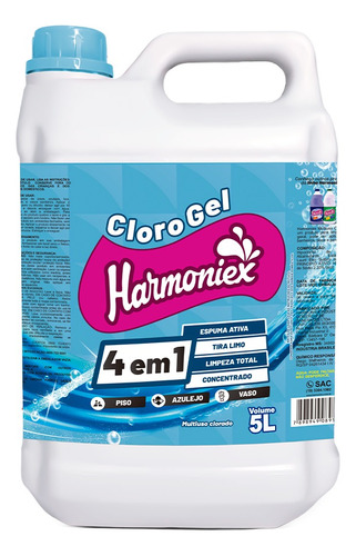 Cloro Em Gel Desinfetante Harmoniex  5 Kg