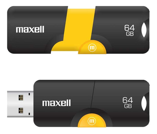 Maxell Memoria Usb Flix 3,2 De 64gb Negro/amarillo