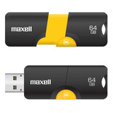 Maxell Memoria Usb Flix 3,2 De 64gb Negro/amarillo