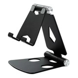 Soporte Apoya Celular Tablet De Aluminio Negro Regulable 