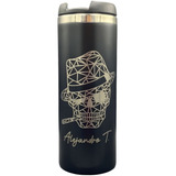 Termo Calavera Mafia Personalizado Laser Acero Inox