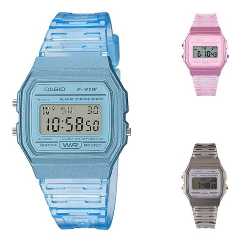 Reloj Casio Modelo Clásico Retro F91ws Colores Original