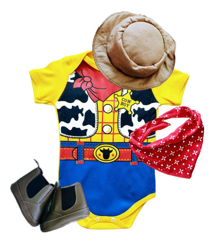 Body Temático Mêsversário Bebê Woody Toy Story