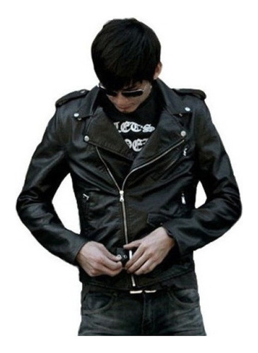 Chaqueta Negra Rocker Slim, Mi Estilo Biker 2023