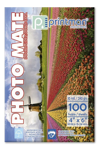 Papel Printman Inkjet 4x6 Mate Doble Cara 100h 10mil 240g