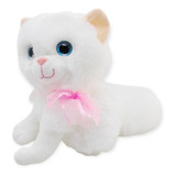 Gato Peluche  Miguru Blanco Mediano 18 Cms