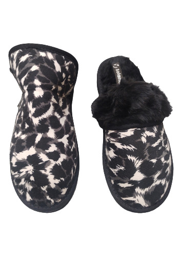 Pantuflas Piel Sintética Animal Print Abrigo Invierno N35/41